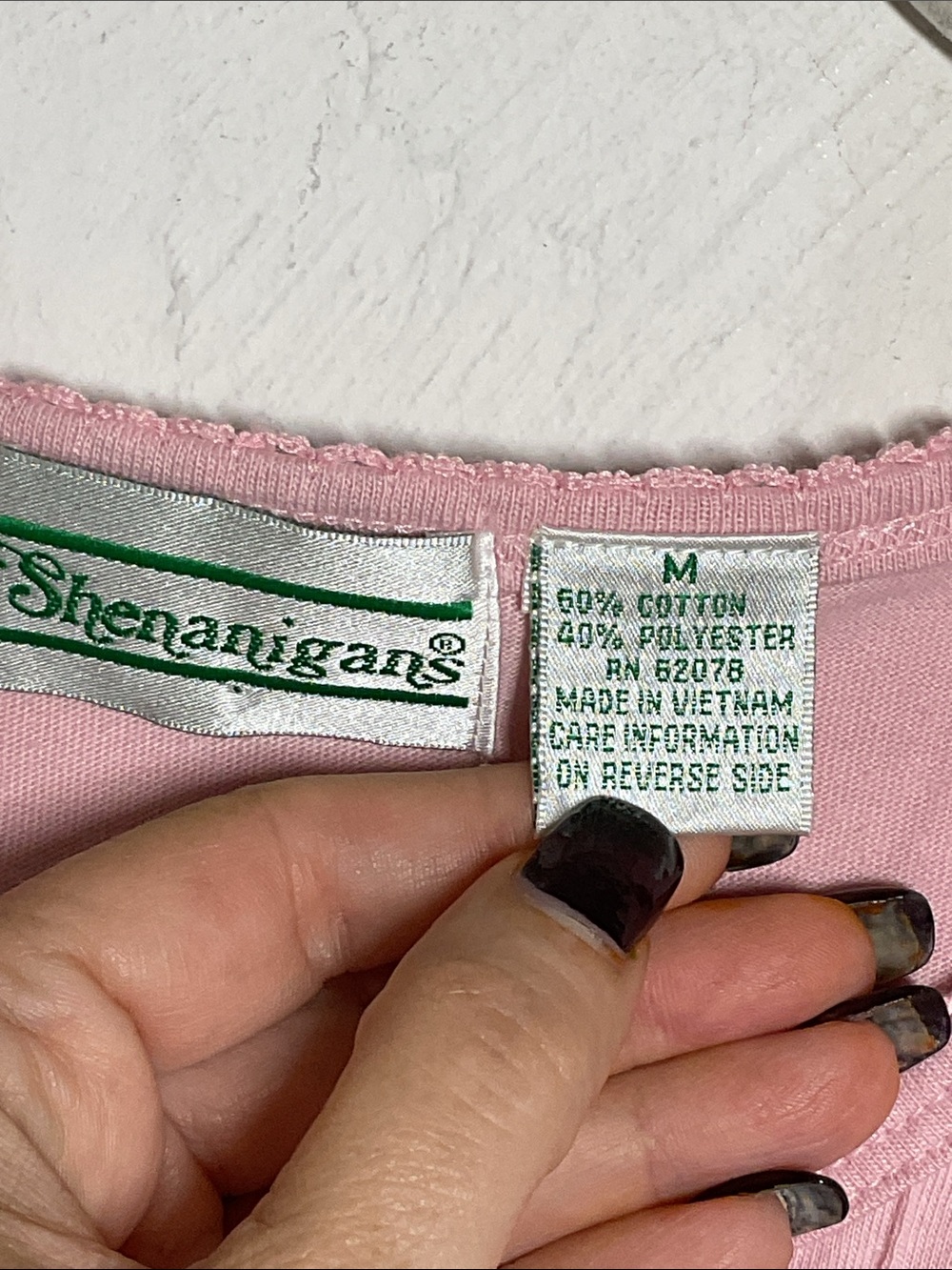 Shenanigans Pink Floral Butterfly Embroidered Henley Top Size M NWT Cottagecore - Picture 7 of 9